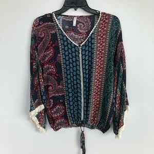 Paisley zip-front Top